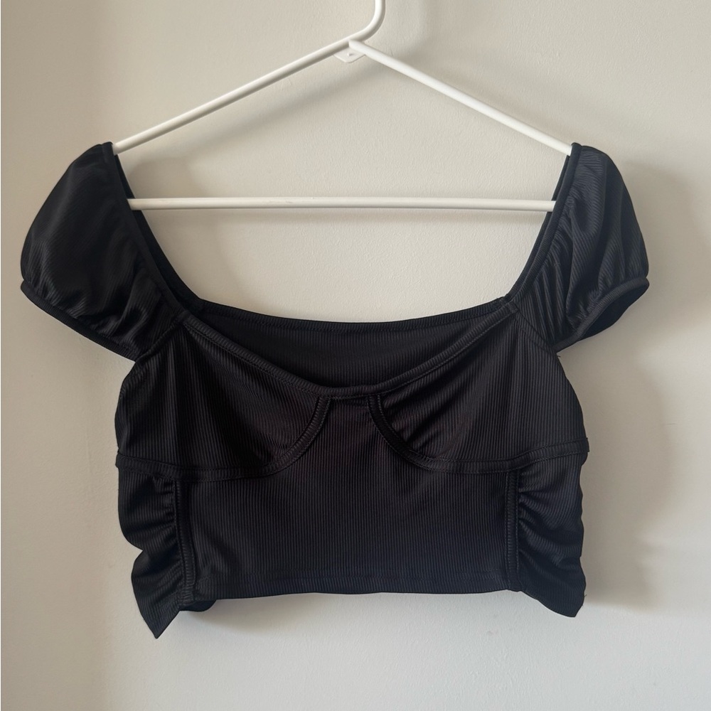 SHEIN Ribbed Off-the-Shoulder Crop Top EUC